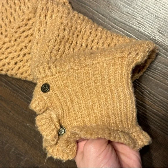 Free People Snowdrift Pullover Camel Heather Sweater Size Large Women - Picture 5 of 12